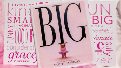 pink picture book titled BIG