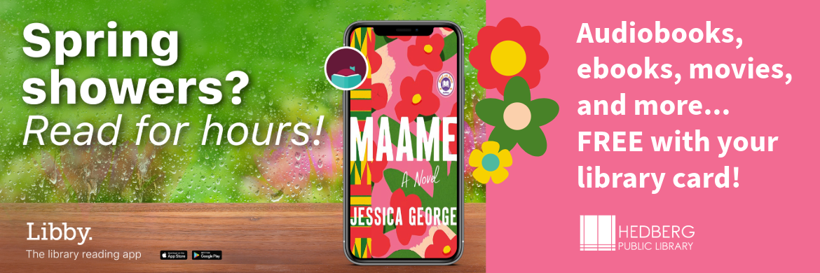 spring showers, read for hours with a smartphone showing the book cover for Maame by Jessica George