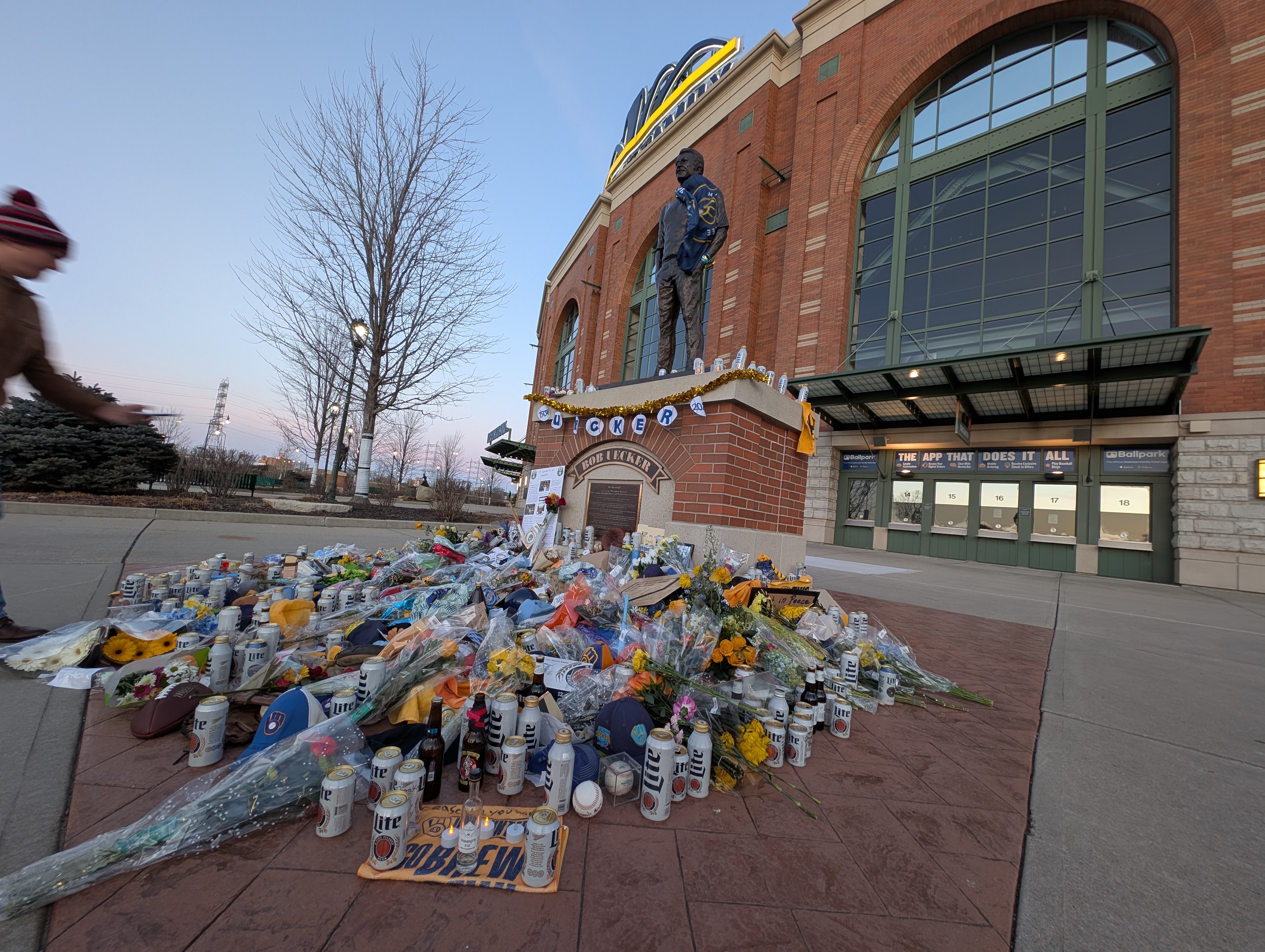 Memorial full of flowers