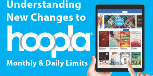 Understanding New Changes to Hoopla Monthly and Daily Limits with two hands holding an ipad and tapping on book titles