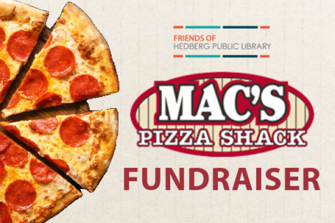 Mac's Pizza Shack Fundraiser with a pepperoni pizza